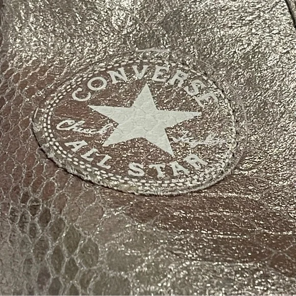 Converse Women's Metallic Rose Gold Reptile print High-Top All Star Sneakers - Picture 11 of 12